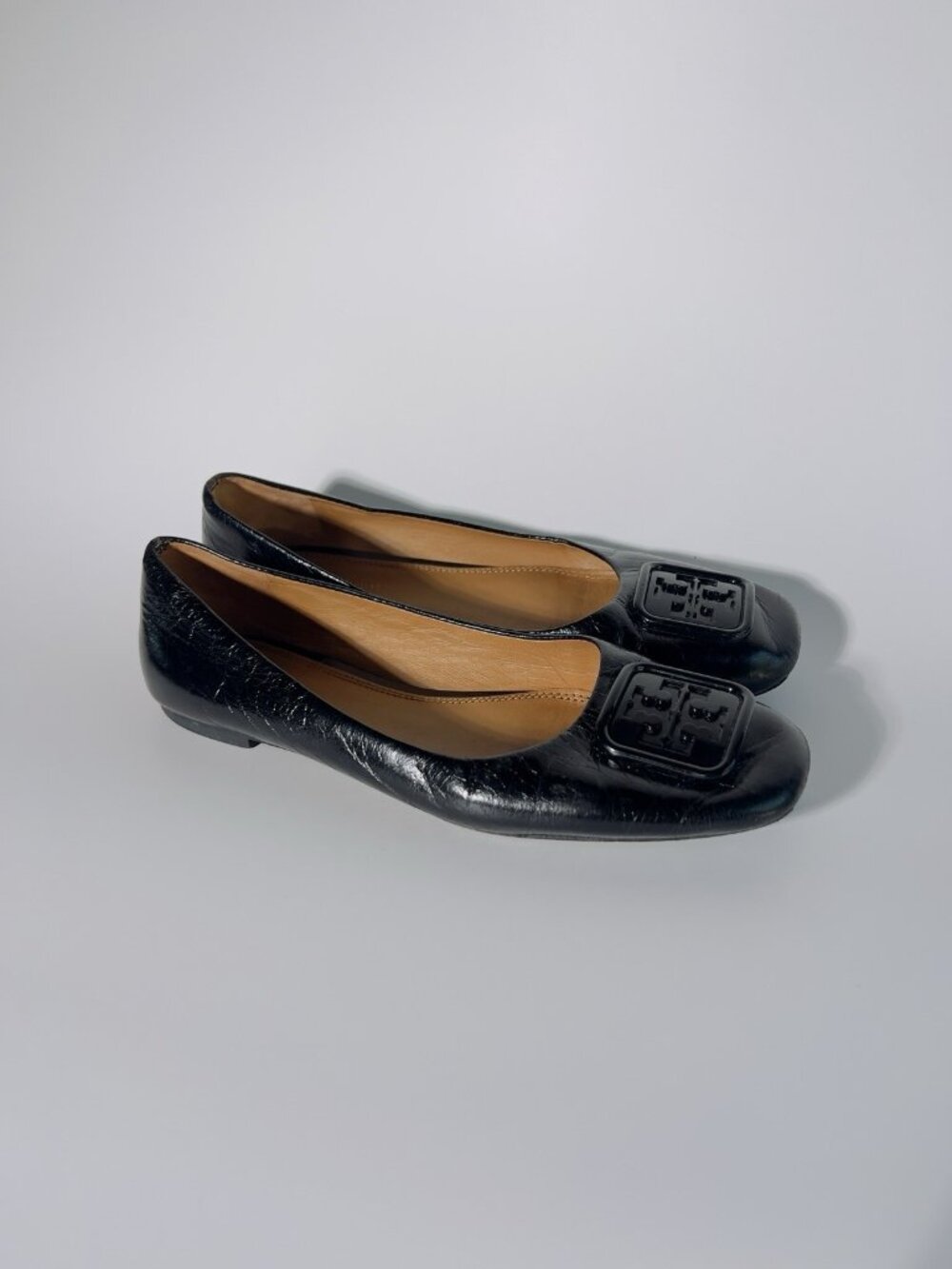 Tory Burch Georgina Leather Ballet Flats Black Size 6.5 M - Picture 11 of 14